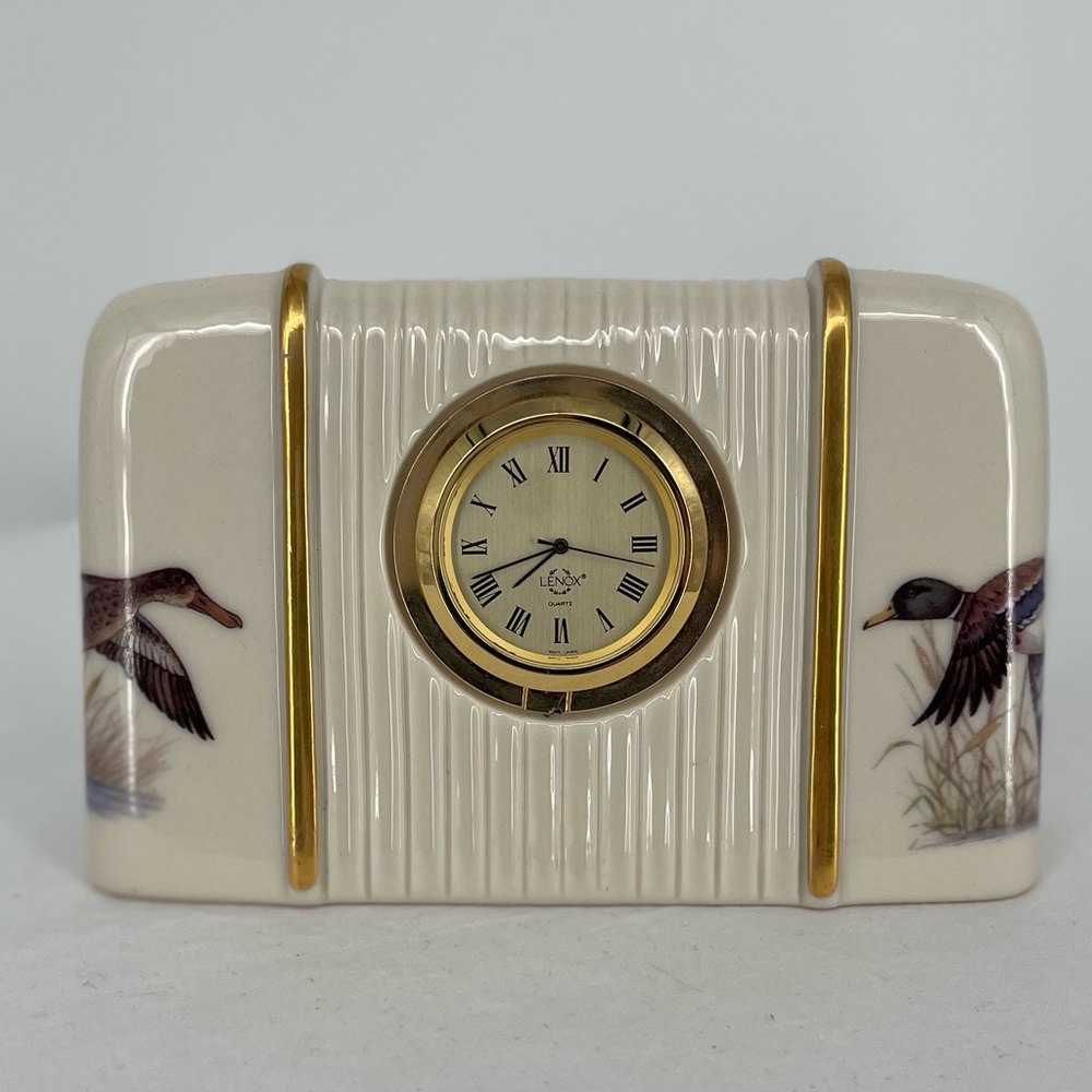 Lenox Fine China Duck Table Clock‎ EUC